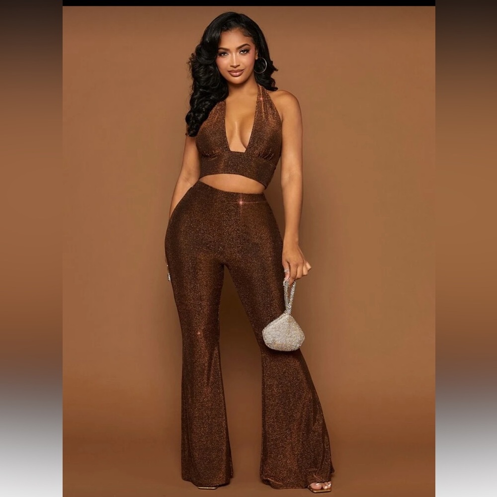 Brown Shimmery Jumpsuit